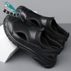 2025 New Men's Shoes Summer Trend Mesh Shoes One-pedal Business Leisure Foot Cover Leather Sandals Men