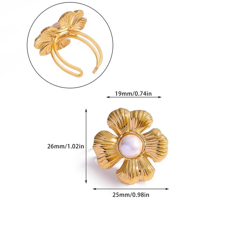 Women's Minimalist Open Flower Ring: Unique, Trendy Jewelry for Daily Wear