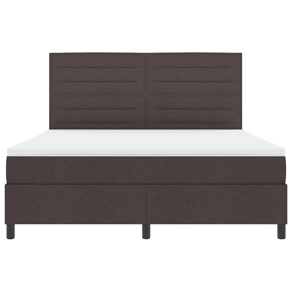 Box Spring Bed with Mattress Dark Brown 180 x 200 cm Fabric
