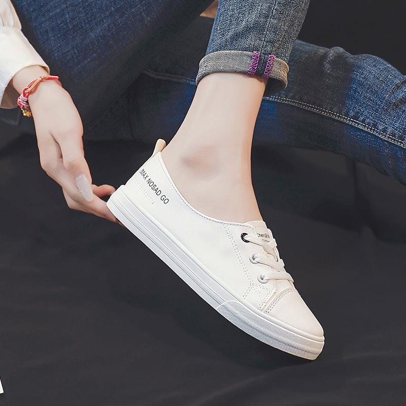 White Shoes for Female Students Casual Lazybones' Shoes Spring and Summer New Low-Top Shoes All-Matching Women's Shoes Maternity Shoes