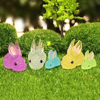 Luminous Micro Landscape Rabbit Ornaments Glow In The Dark Bunny Figurines for Moss Micro-Landscapes Fish Tank Decoration DIY Accessories