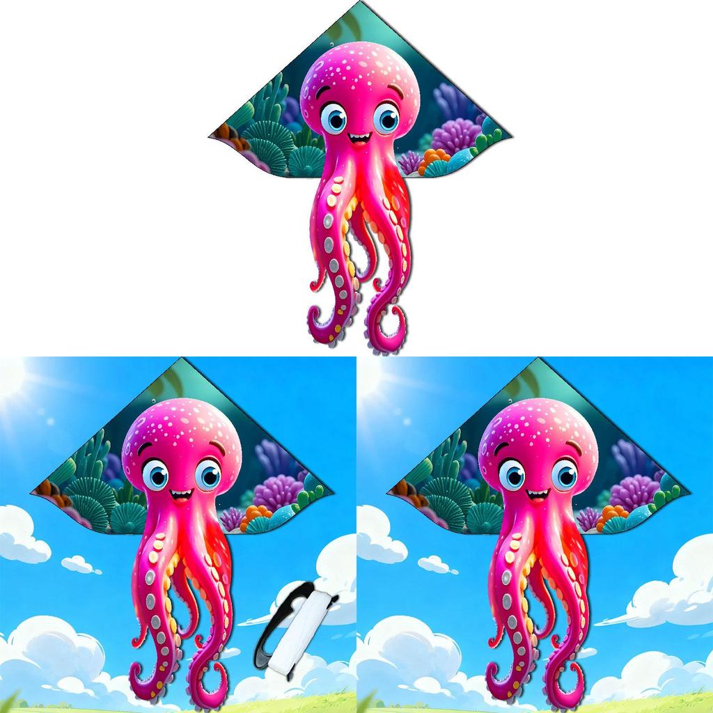 Octopus Kites For Kids With Polyester Material And Glassfiber Frame Perfect For Outdoor Fun And Gift Giving