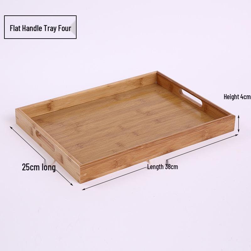 Bamboo & Wood Rectangular Tea Tray: Portable Serving Tray for Home, Restaurant, Hotel, Bread, Confinement, or Barbecue.