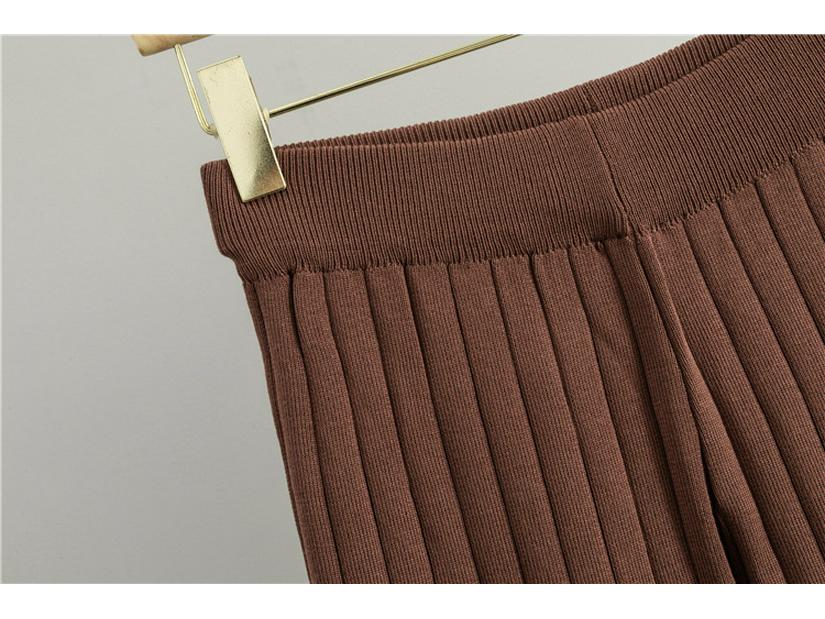 2026 Spring/Fall Elegant Knit Three-Piece Set: Long Cardigan Coat, Single-Breasted Vest, Wide-Leg Pants