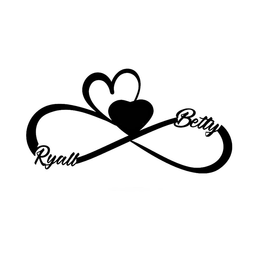 Atoztide Custom Infinity Name Necklace for Women Stainless Steel Jewelry Heart Nameplate Choker Chain Personalized Birthday Gift