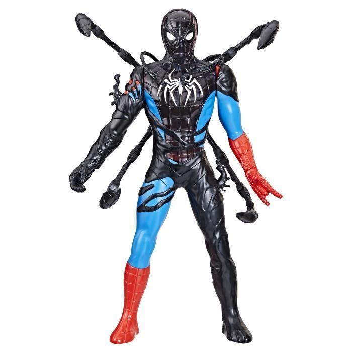 Figurine Spider-Man Métamorphose liquide de 28 cm avec accessoires, Marvel Spider-Man VenomVersus, jouets de super-héros pour enfant