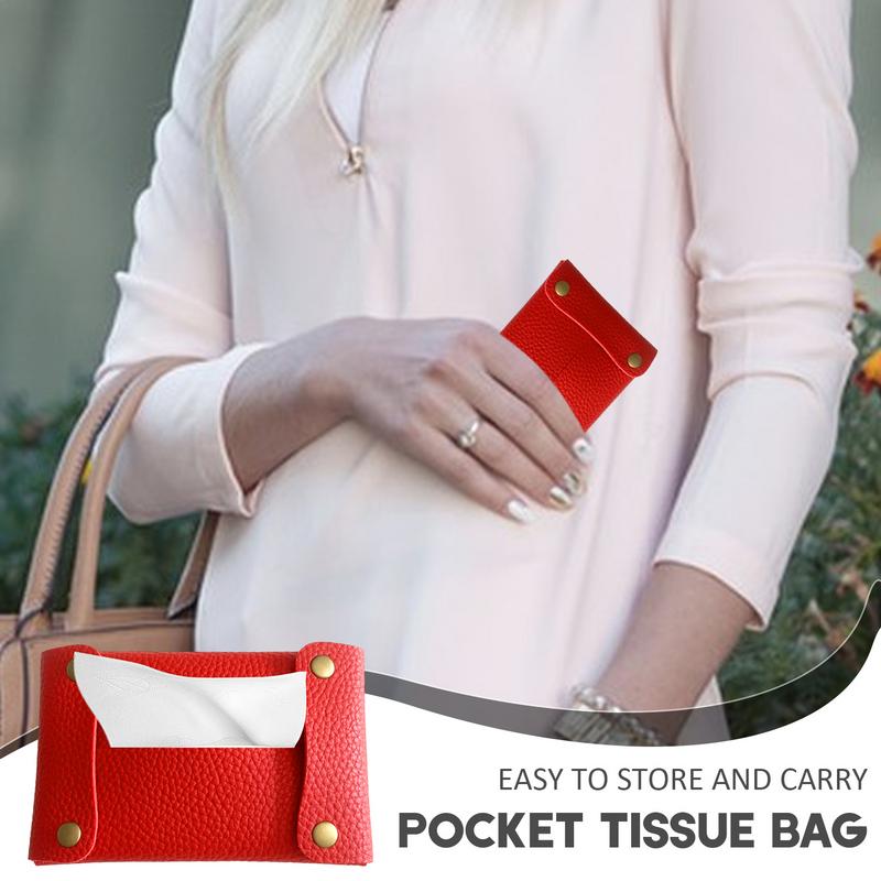 Kapesní držák na kapesníky Měkký držák na kapesníky Opakovaně použitelný cestovní sáček na kapesníky Papírové pouzdro z PU kůže Hygienické sáčky do koupelny Malý