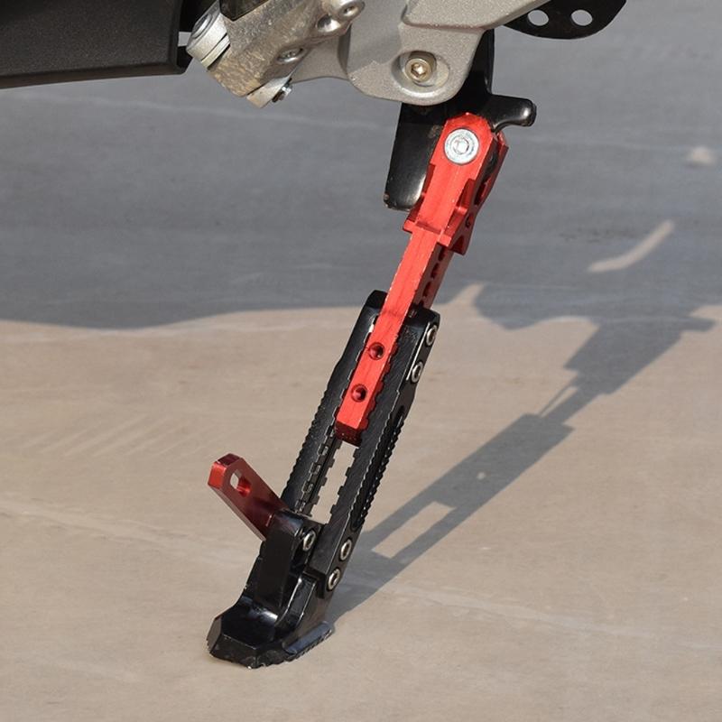 Motorcycle Extendable Stand Holder E-Bike Scooter Replacement Kickstand Adjustable Foot Side with Spring and Screws