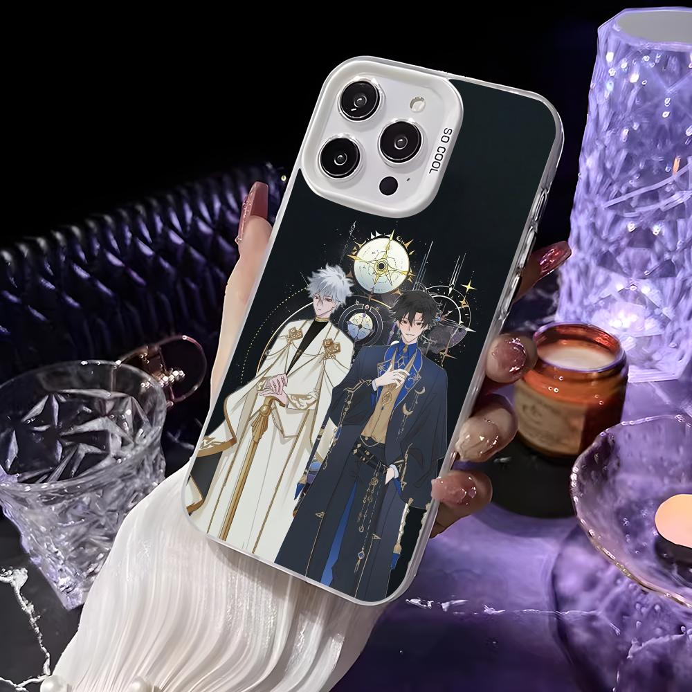 Anime L-Link Clicks Phone Case For iPhone 16 15 14 13 12 11 Pro Max White Purple Matte Laser Metallic Aurora Funda