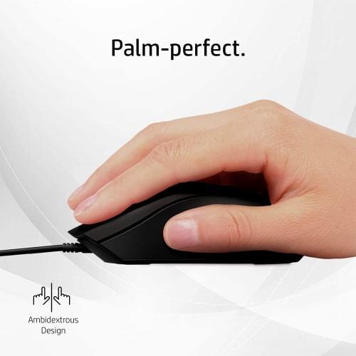 Hewlett Packard (HP) HP 100G Wired Mouse Optical 1600dpi USB Black Black