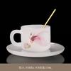 Women's Glass Coffee Cup Personal Tea Cup Glass Water Cup Portable Mug Gift Box Set with Spoon and Saucer