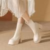 High-heeled short boots women's 2025 new autumn and winter fashion versatile thick-soled heightened thick-heeled thin boots British Martin boots