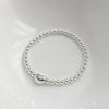 Ins Design 925 Sterling Silver Handmade Round Beads Bracelets Lovely Cute Heart/Bean/Square Smile Charm Women Bracelets Jewelry