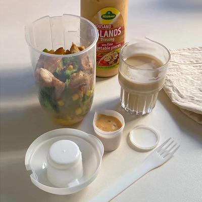 Copo de salada portátil com garfo recipiente de salada fresca garrafa vegetal fruta café da manhã almoço levar para o trabalho viagem piquenique