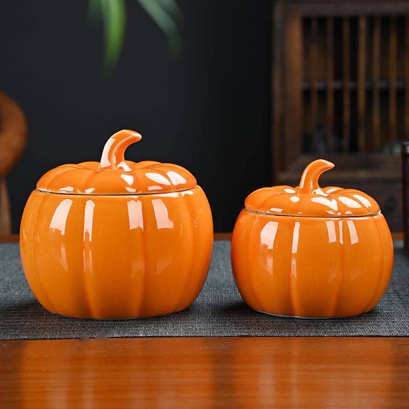 Mini Pumpkin Ceramic Tea and Candy Jar - Perfect for Weddings, Home Use, Business Gifts, or Souvenirs.