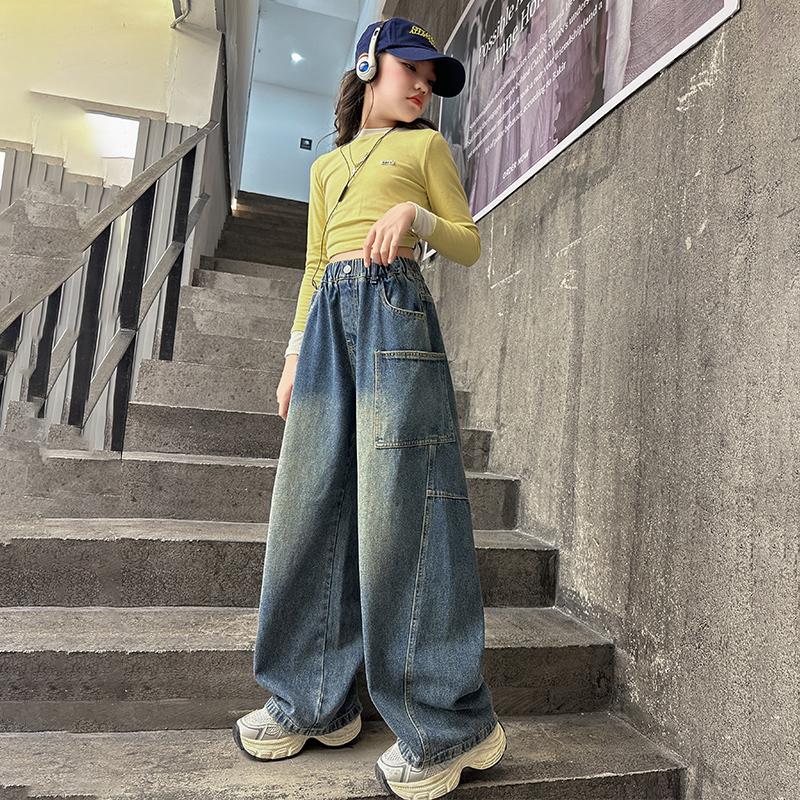 Girls' Jeans Spring and Autumn 2026 New Style Children's Western-Style Casual Pants