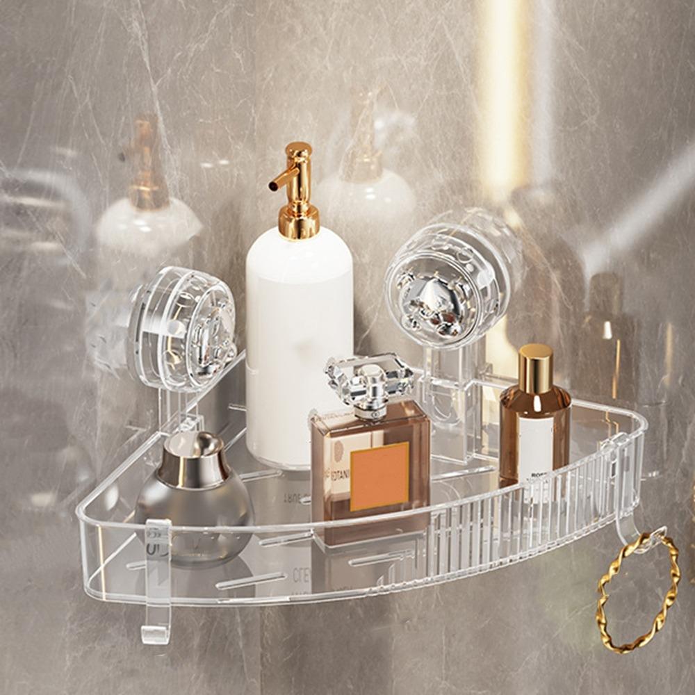 

Transparent Suction Cup Triangle Corner Rack Punch-Free Cosmetic Storage Tray Bathroom прозрачный