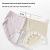 MaoRen Women's Seamless Ice Silk Antibacterial Mid-Waist Briefs