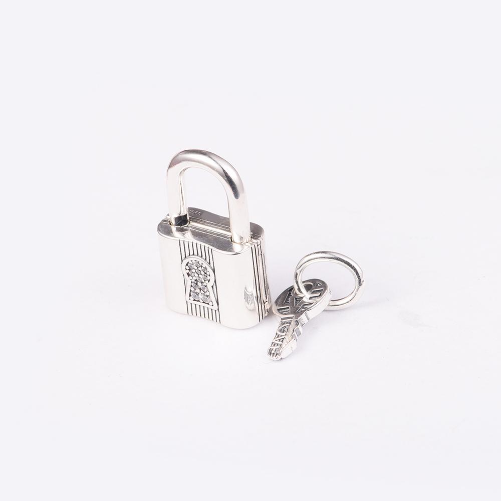 2022 Valentines Gift Padlock and Key Dangle Charm 925 Sterling Silver Crystal Beads Fits Europe Bracelets DIY Jewelry Making