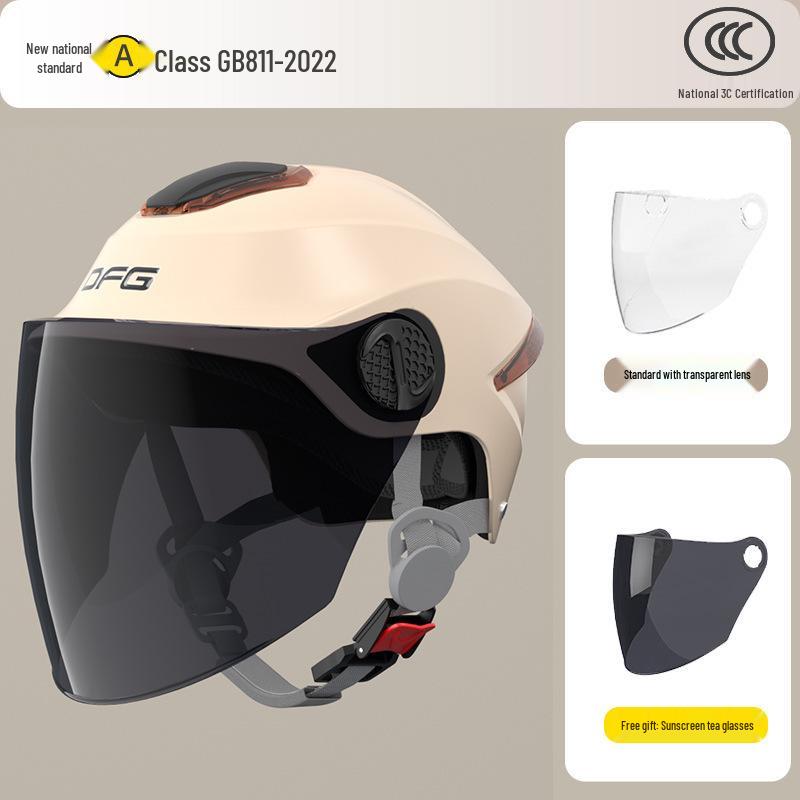 Certified Universal Half Helmet for Men & Women - Summer Sun Protection, All Seasons Motorcycle Use