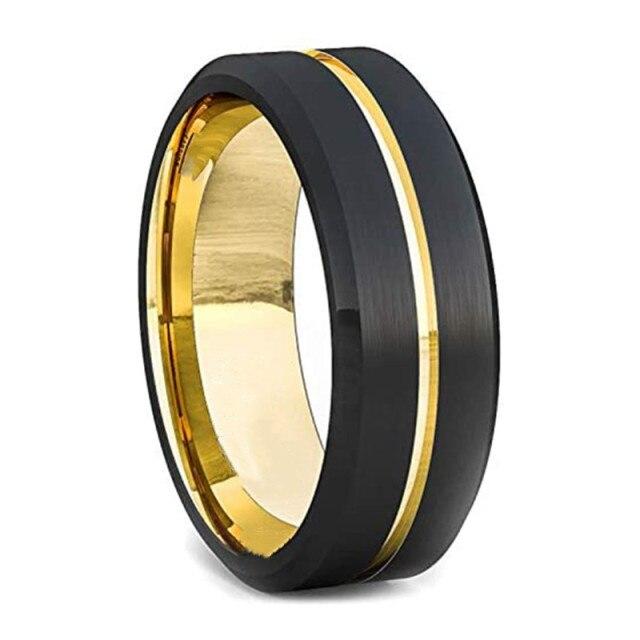 30 Styles Men Blue Grooved Black Stainless Steel Ring Koa Wood And Abalone Shell Inlay Arrow Red Meteorite Ring Men Wedding Band