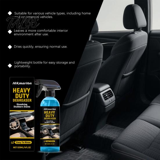 Oil Stain Dissolver Spray Car Interior Cleaner, 120ml Heavy Remover for Leather Gear Lever Cleaner Plastic Vinyl, Spray, Steering Wheel