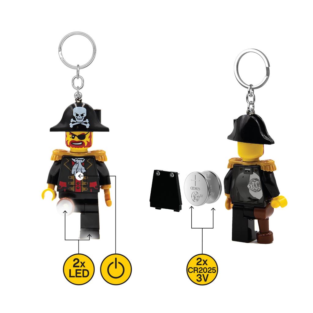 LEGO's iconic LED flashlight keychain. An iconic fan item. Kids' novelty toy. 76mm figure. Includes 2 CR2025 batteries. Black, One Size, Keychain Ligh