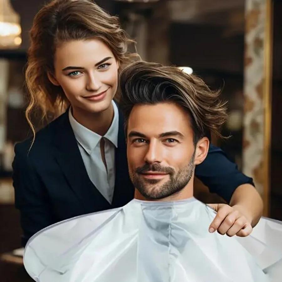 DIY Hair Cutting Cloak Umbrella Design Cover, Suitable For Salon Barber Cutting Cloak Wrap, Foldable Waterproof And Portable
