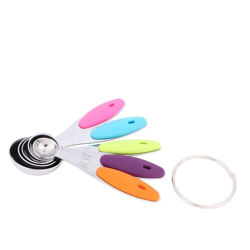 Conjunto de Medição de Aço Inoxidável com 5 Peças Conjunto de Colheres Medidoras Empilháveis Para Cozinha Chá Café Panificação Ferramenta de Medição
