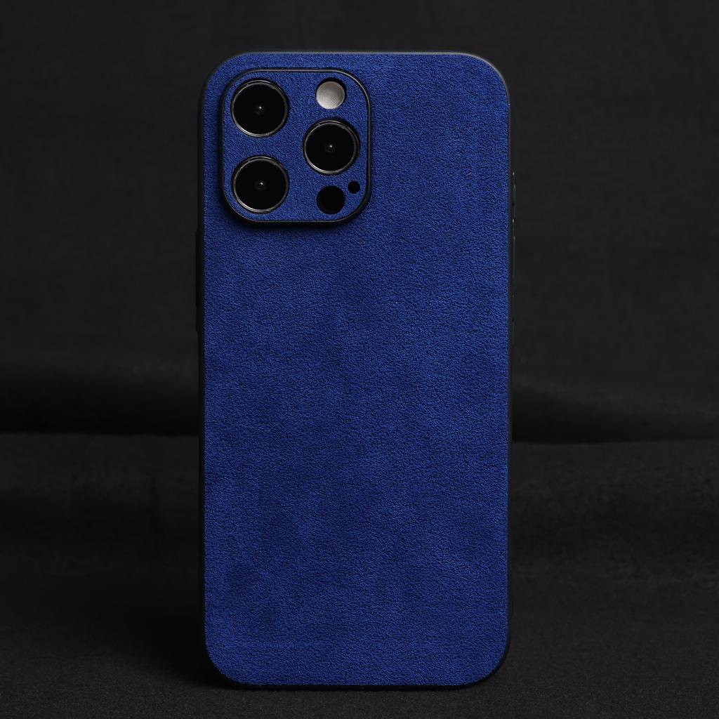ALCANTAR Case for 17 Pro Max 16 15 14 13 Luxury Artificial Leather Supercar Suede Phone Cases Cover