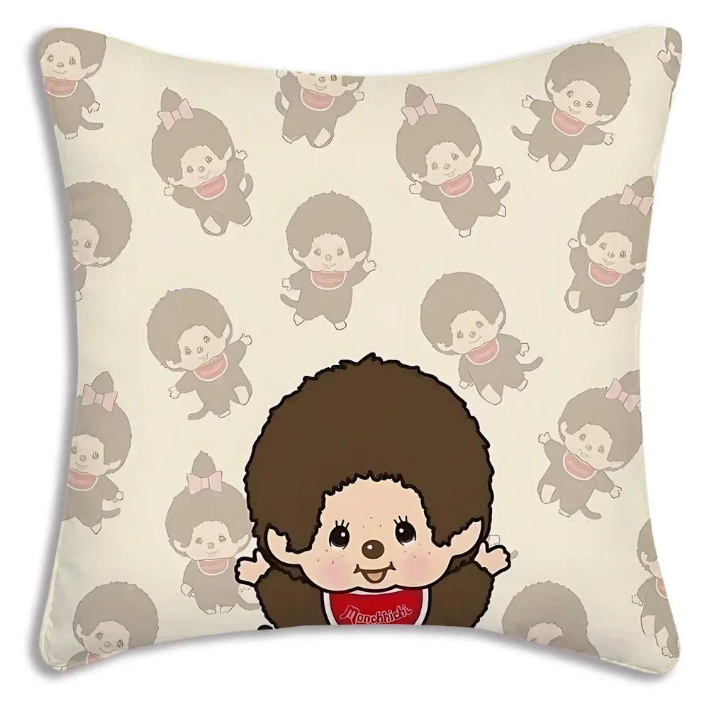 

Pillow Covers Cartoon M-MonchhichiS Sofa Decorative Home Double-sided Printing Short Plush Cute Cushion CoverA,(3) 66x66cm