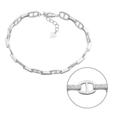Silver Bracelet with Cubic Zirconia, Product Weight 7.93 G (2182801)
