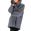 Warmer Winter-Wollmischung-Trenchcoat Mittellanger Übermantel Damen Kapuzen-Pea Coat Einreihig Dicke Jacke Lässig Herbst