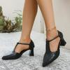 French Pointed Toe 2025 Autumn New Professional High Heels Temperament One Word Buckle Strap Soft Sole Sandals