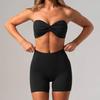 Chen Shijie Europe and the United States new tube top sports suit women's quick-drying hip lift yoga suit belly back yoga suit women