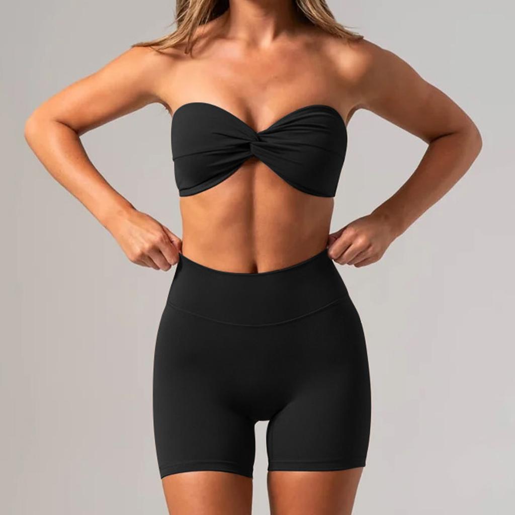 Chen Shijie Europe and the United States new tube top sports suit women's quick-drying hip lift yoga suit belly back yoga suit women