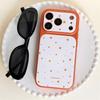 Kawaii Orange Star Phone Case With Star Wrist Strap For iPhone 14 15 16 17 Pro Max INS Cute Shockproof Protective Cover