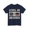 Level 40 Unlocked Video Gamer 40th Birthday Gift T Shirt 40 Years Old Gifts