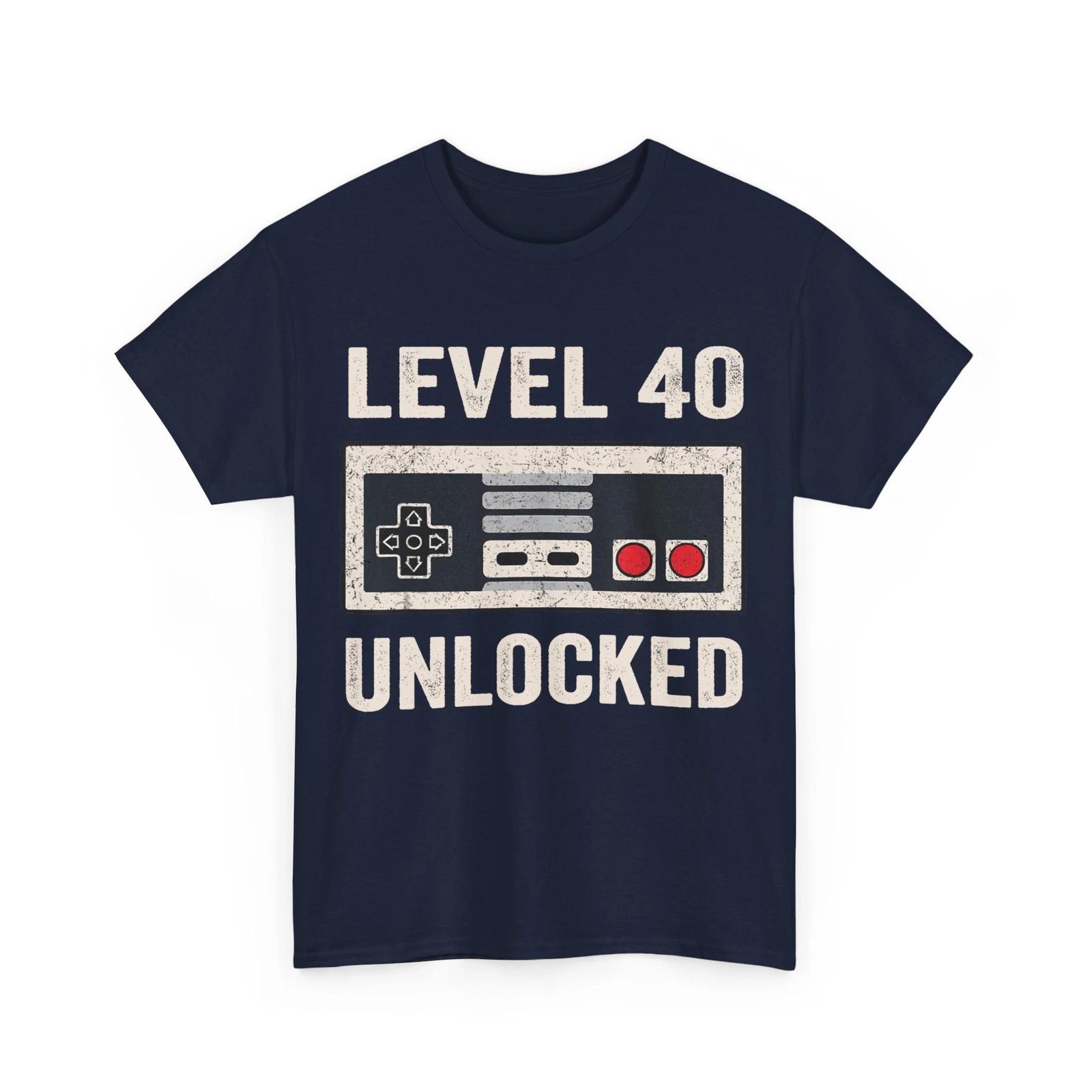 Level 40 Unlocked Video Gamer 40th Birthday Gift T shirt 40 Years Old Gifts M