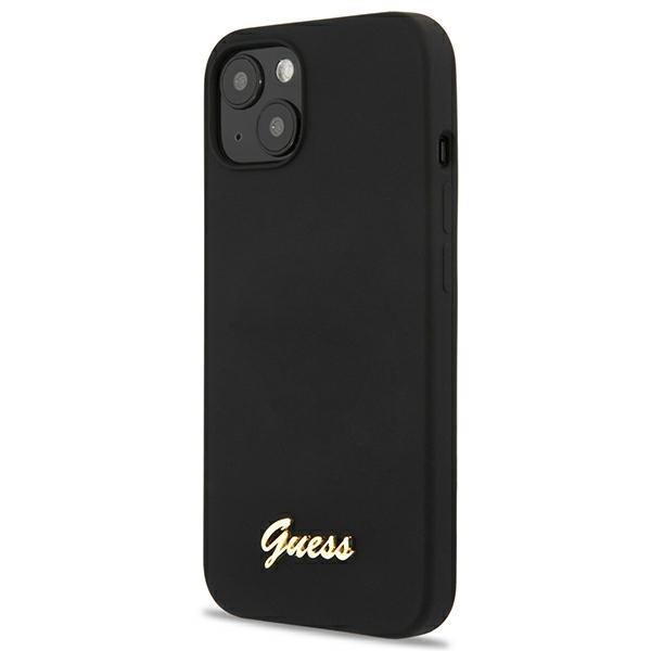 Guess Guhmp13Mlslmgbk Iphone 13 / 14 /6.1 Black/Czarny Hardcase Silicone Script Gold Logo Magsafe