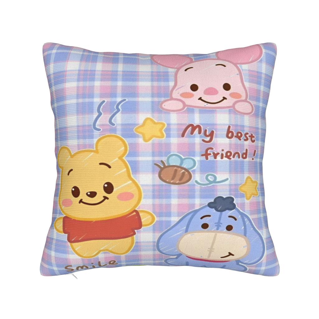 Winnie The Pooh And Tigger Square Pillow Cases Cute Bee Cushion Cover Customized Zipper Decor Pillowcase for Home