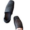 Cowhide Version Niche Retro Woven Hollow Breathable Bag Heel Single Shoes Women's Square Head One Pedal Versatile Lazy Flat Shoes
