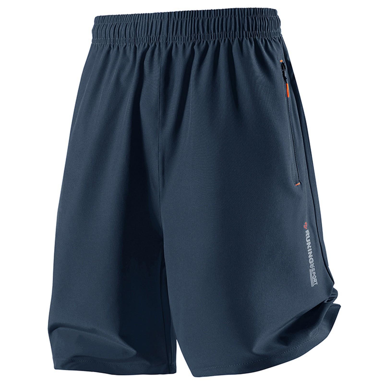 

Мужские летние спортивные и повседневные быстросохнущие свободные шорты до колена M синий