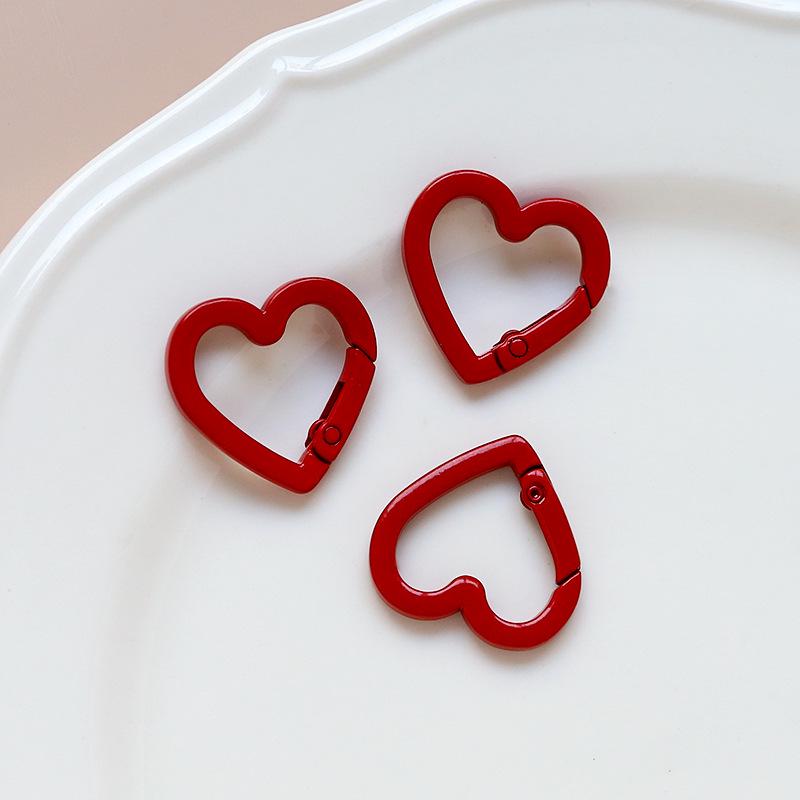 Macaron Color Heart Ring Keychain Clasp for DIY Jewelry, Bracelets, and Phone Chains