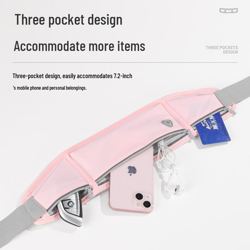 Ultra-Thin Waterproof Lycra Waist Bag with Reflective Zipper for Running
