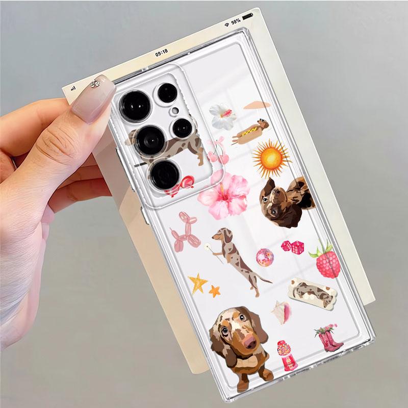 Cartoon Cat And Dog Phone Cover Case for Samsung Galaxy S26 S21 S22 FE Note 20 Ultra 10 S20 Plus S24 S23 Ultra S25 Edge