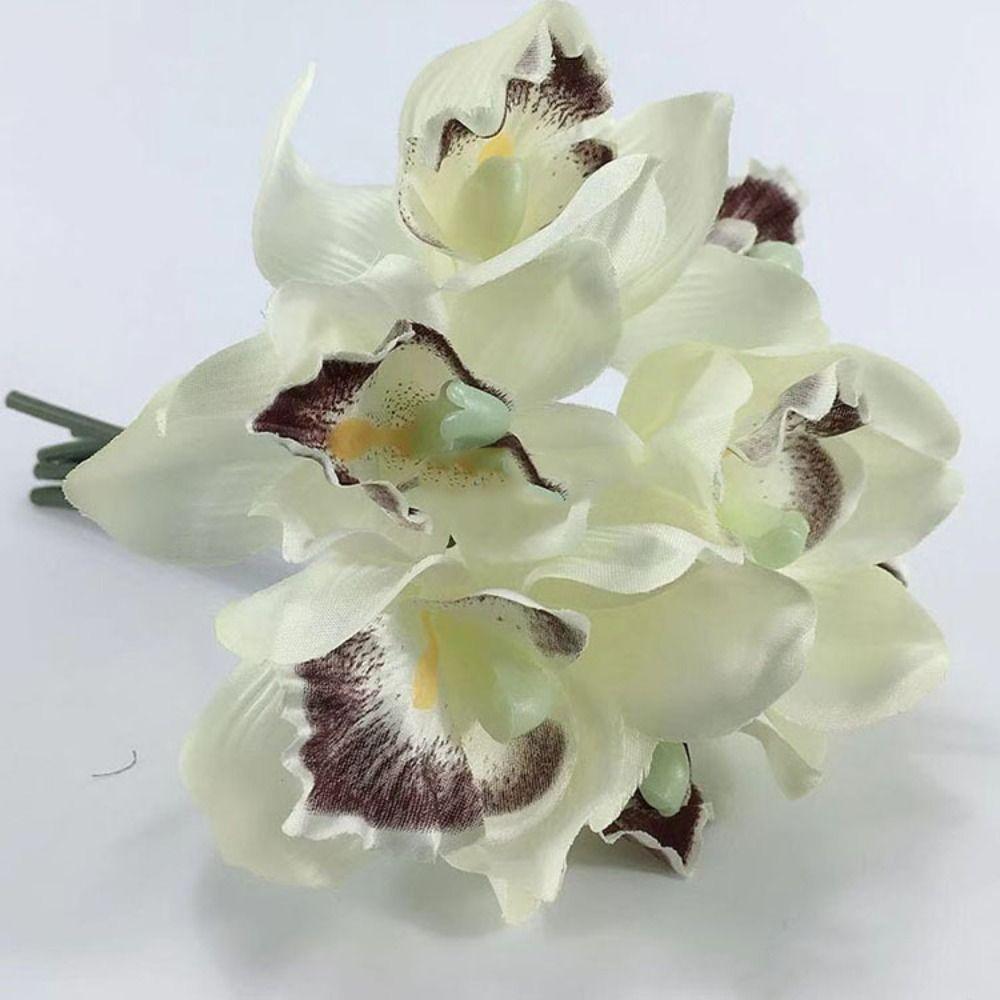 Vintage Fake Flowers 7 Heads Orchid Artificial Plants Artificial Flowers Bouquet Garden Outdoor