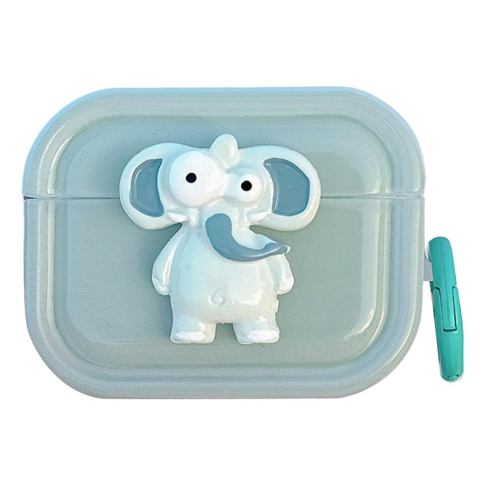 

Cute Decor TPU Cover for Airpods Pro 2/AirPods Pro Case Earphone Sleeve with Ring Buckle Elephant