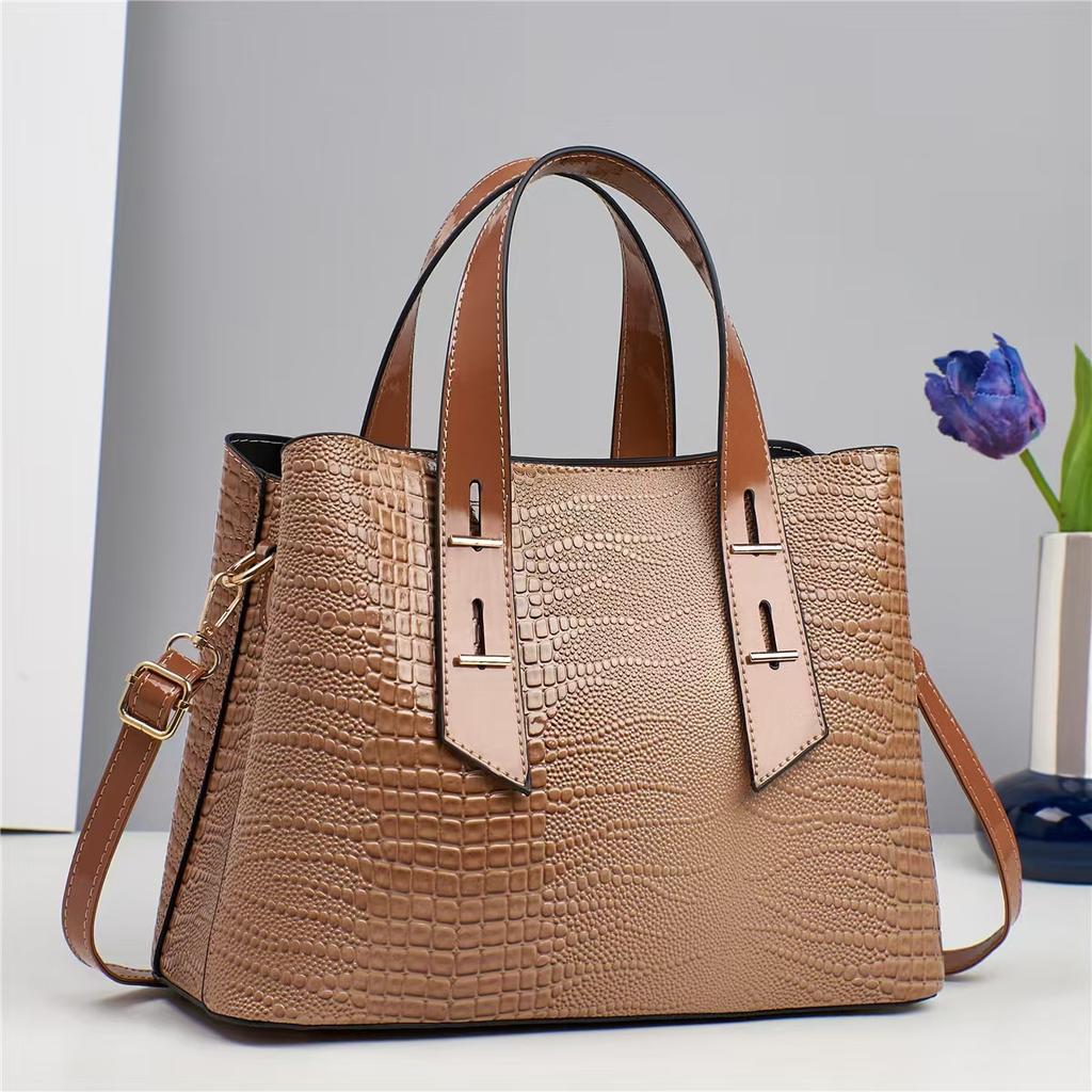 Fashion Handbag New Casual Commuter Messenger Bag Classic Crocodile Pattern Shoulder Bag