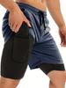 Men's PRO Breathable Mesh Double Layer Quick-Dry Loose Fit Running Shorts